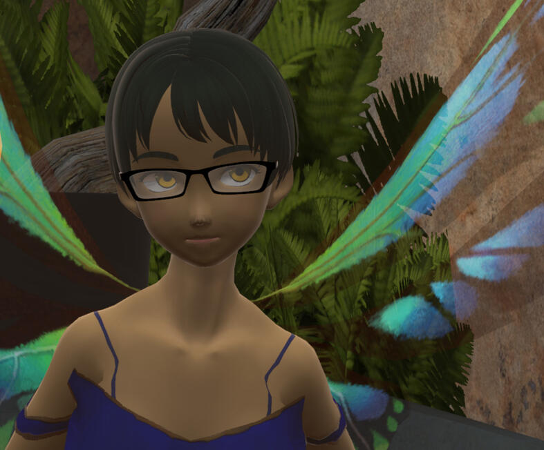 Webcam photo of a video call with Manic Pixie Life Coach.